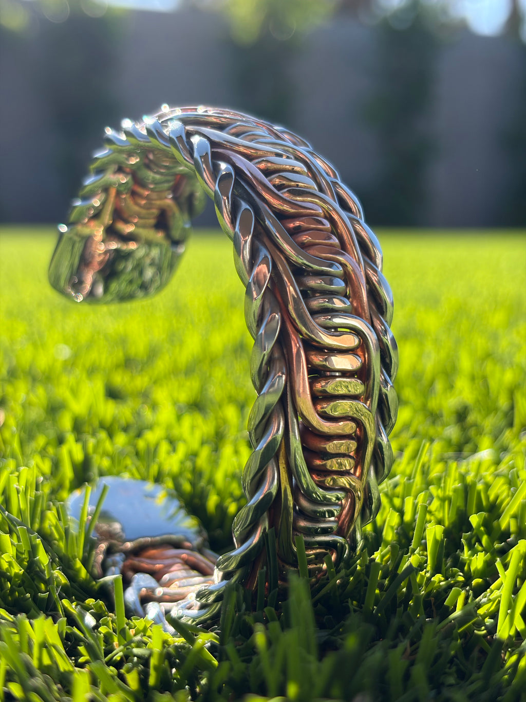 Triple Rick Handcrafted Mixed Metal Cuff Bracelet