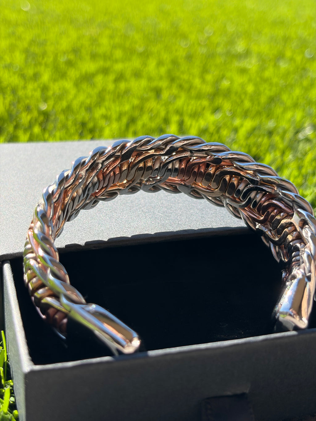 Triple Rick Handcrafted Mixed Metal Cuff Bracelet