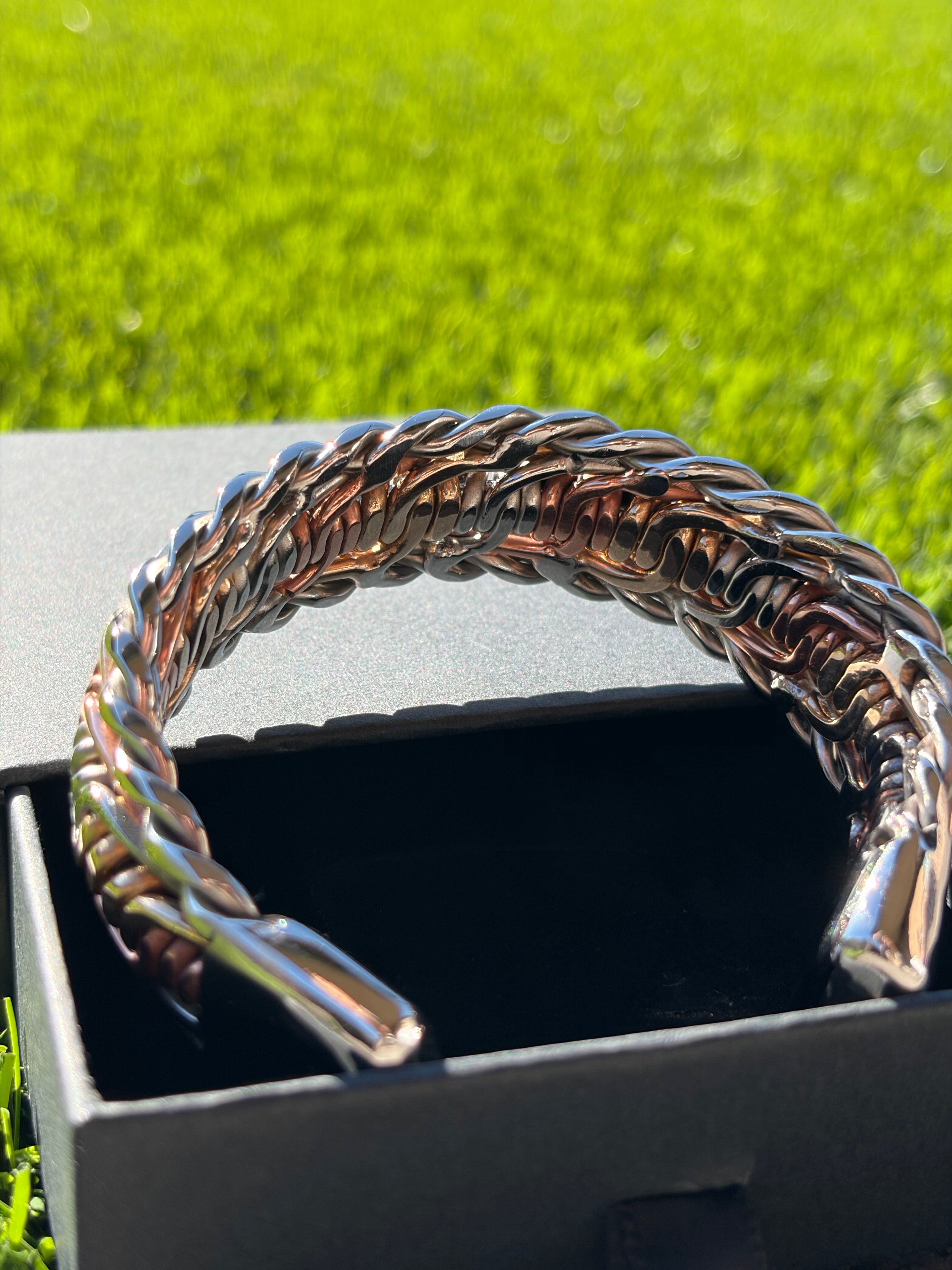 Triple Rick Handcrafted Mixed Metal Cuff Bracelet