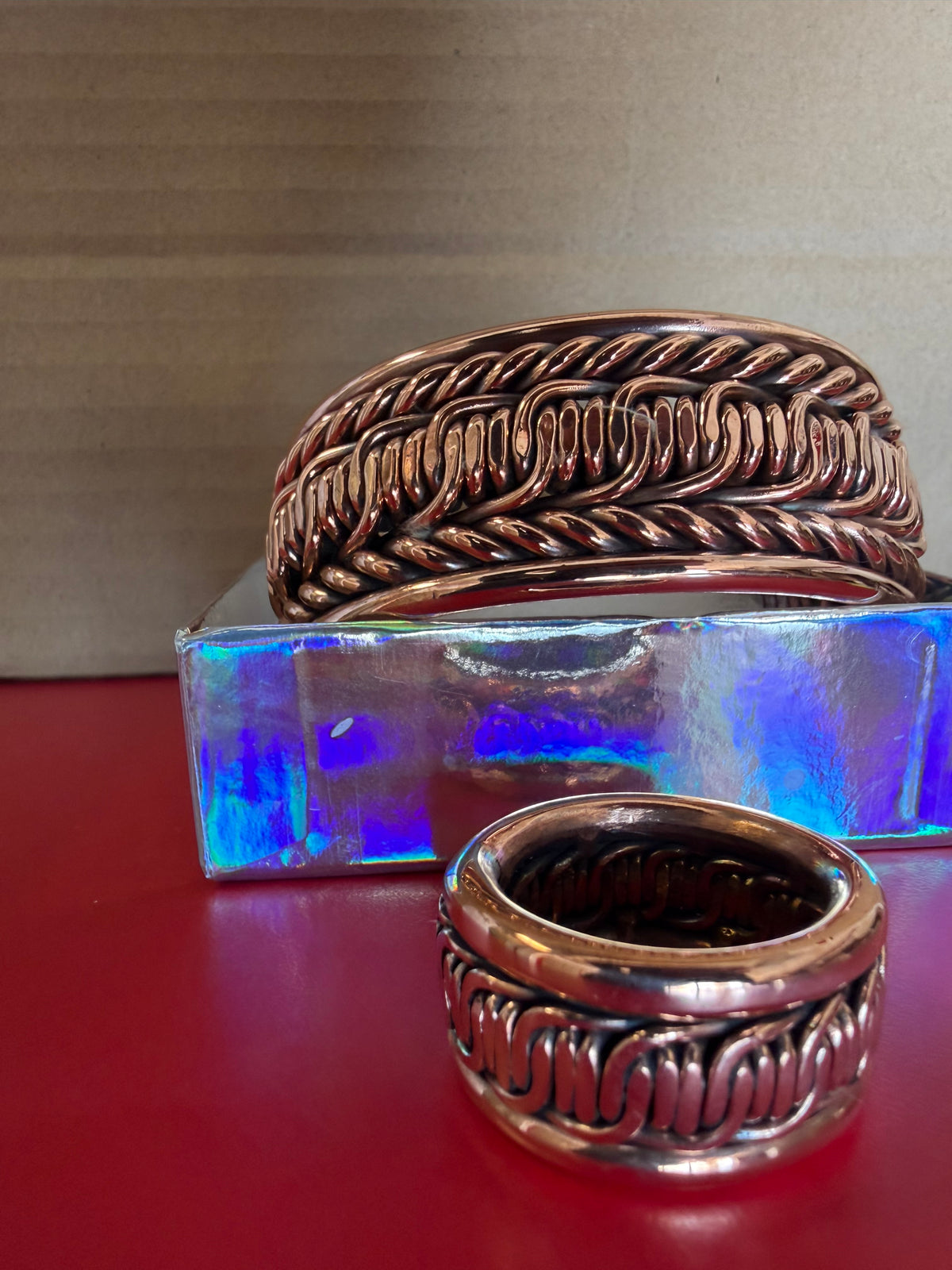 Copper Barbwire Style Ring