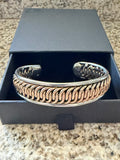 Woman’s Silicon Bronze and Stainless Steel Cuff Bracelet